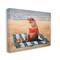 Stupell Industries Polka Dot Bikini Sea Lion Tropical Drink Beach Scene Canvas Wall Art
